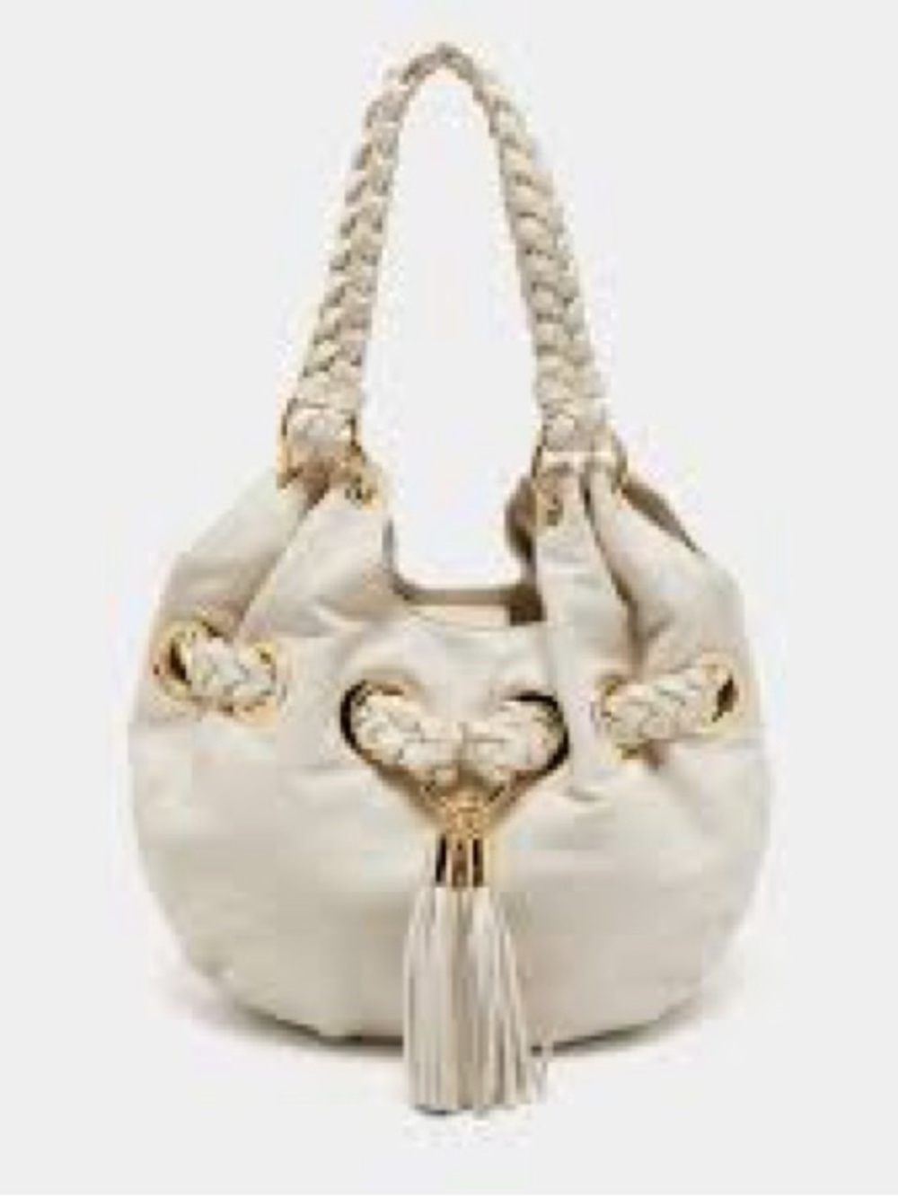 Michael Kors Braided Grommet Shoulder Bag with Tassel & Heart Charm Like New - Picture 8 of 8